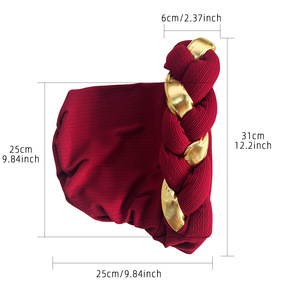 Diadema a juego de color Fried Dough Twists para mujer, sombrero cruzado Twist, diadema trenzada gruesa de punto de moda, pañuelo musulmán Baotou - Product Image 3