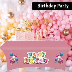 Custom Festive Style Tablecloth Personalised Logo/Text 100% Spandex Glossy Finish Digital Printing <strong>for</strong> Business <strong>Events</strong> Weddings - Product Image 2