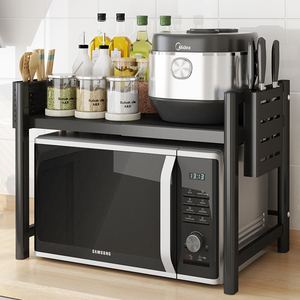 Scaffale in <span class=keywords><strong>Ferro</strong></span> <span class=keywords><strong>Battuto</strong></span> a 2 Ripiani per Cucina, Porta Forno a Microonde - Product Image 2