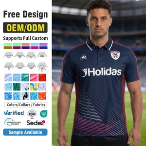 Maglia da Calcio Personalizzata con Colletto a Polo, Traspirante in Poliestere, Vestibilità <span class=keywords><strong>Slim</strong></span>, Magliette Polo Sublimate per Divisa Squadra di Calcio - Product Image 1