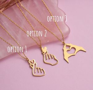 Ювелирные изделия из нержавеющей стали, минималистское ожерелье с сердечками, ожерелье с сердечками, Корейская любовь, K-<span class=keywords><strong>Pop</strong></span>, подарок для фанатов - Product Image 2