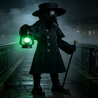 Costume de Médecin de la Peste pour Halloween, Tenue de Cosplay pour Hommes avec Masque en Forme de Bec d'Oiseau