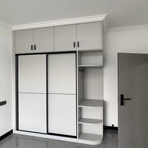 <span class=keywords><strong>Armario</strong></span> de Dormitorio Moderno y Lujoso, Independiente, Minimalista, con Puertas Abatibles de Melamina, <span class=keywords><strong>Armario</strong></span> de Almacenamiento de Ropa de Múltiples Niveles - Product Image 1