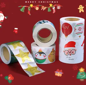 Cartoon Christmas Gift Stickers Label Decorative Stickers Web Self-adhesive Coated Paper Blackboard Stickers