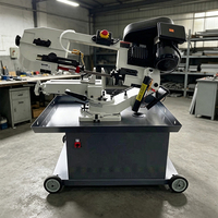 Scie à ruban hydraulique mobile de haute précision, équipement de coupe à onglet motorisé portable pour la fabrication des métaux