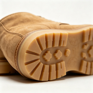 Bottes Chukka Courtes en Cuir Suédé Mat Personnalisées ODM/OEM avec Deux Œillets Métalliques, Lacets, Semelle Robuste à Nœuds, Imperméables, Véganes, Non Doublées, pour l'Extérieur - Product Image 4