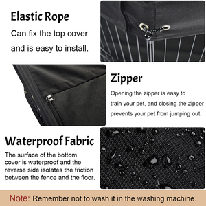 Kandang hewan peliharaan latihan logam dapat dilipat 8 Panel, pena bermain kelinci kucing anjing dengan penutup atas dan bantalan bawah pagar anjing untuk hewan kecil - Product Image 3
