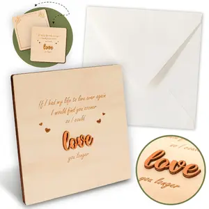 New Couple Anniversary Wooden Gift Love Firm Card Romantic And Interesting Wooden Crafts