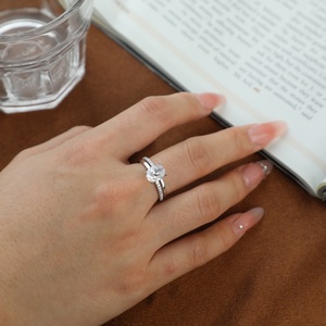 Custom Luxury Diamond Fingers <b>Rings</b> New Arrival <b>925</b> Sterling <b>Silver</b> Trendy CZ Wedding <b>Rings</b> for Engagement Gift Party - Product Image 4