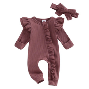 Combinaison bébé en bambou biologique à fermeture éclair, pyjama pour nourrisson, combinaison de sommeil à volants, vêtements de nuit pour nouveau-né en tricot personnalisé, vêtements pour bébé - Product Image 3
