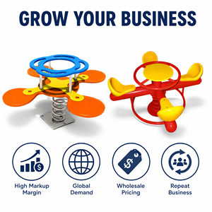 SageDelightRides Équipement <span class=keywords><strong>de</strong></span> jeu extérieur commercial Balançoire à ressort multi-places pour enfants en LLDPE galvanisé pour écoles et parcs Vente en gros - Product Image 3