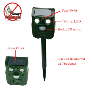 Répulsif à ultrasons solaire pour rats, matériau ABS vert, raquette à mouches carrée pour le contrôle des rongeurs en extérieur - Product Image 4