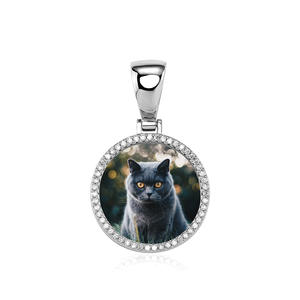 Collana Personalizzata con Foto in Stile Punk, Catena a Cerchio Grande, Ciondolo <span class=keywords><strong>di</strong></span> Lusso con Strass, Regalo per Coppie - Product Image 6