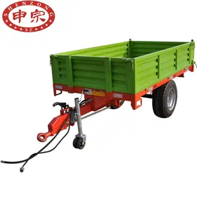 high quality 2 ton single axle agricultural tractor farm dump tipping trailer