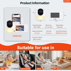 Bé máy ảnh 1920*1080P không dây tầm nhìn ban đêm video giám sát nhiệt độ âm thanh thế hệ 960ft IP65 không thấm nước có thể sạc lại - Product Image 4