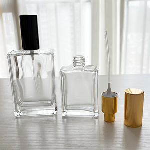 Botella de cristal de perfume de lujo cuadrada con logotipo personalizado 15ml 30ml 50ml 100mL espray rellenable con pulverizador de bomba para difusor de embalaje - Product Image 5