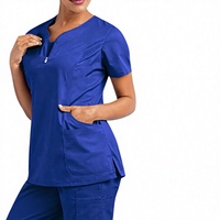 En stock : Tenues d'hôpital deux pièces pour chirurgiens dentaires et infirmières, extensibles, à séchage rapide, en tissu polyester Dobby