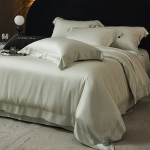 <span class=keywords><strong>2025</strong></span> <span class=keywords><strong>New</strong></span> 100S Đôi Sợi Lyocell Rắn Màu Bốn Mảnh Giường Đặt Nữ Hoàng Vua Kích Thước Chăn Bìa Tấm Ga Giường Bốn Mảnh Bộ Đồ Giường Bộ - Product Image 2