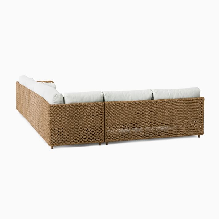 Patio couch sofa set garden set wicker furniture outdoor 4-piece L-shaped sectional