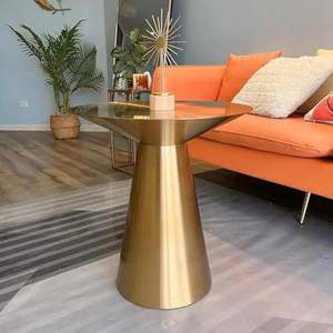 Mesa auxiliar de metal contemporánea con acabado recubierto de polvo resistente al calor y al agua fácil de mover disponible en varios tamaños y colores - Product Image 2