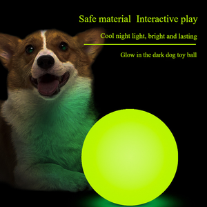 Honden Lichtgevende Kauwbal Bijtbestendig Elastisch Lichtgevend Interactief Trainingshondenspeelgoed voor het Slijpen van Tanden Groothandel - Product Image 1