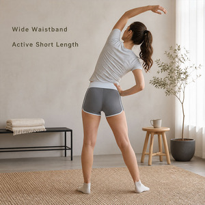 Shorts de yoga taille haute pour <span class=keywords><strong>femme</strong></span>, color block, effet push-up, avec poches, pour la course et l'entraînement - Product Image 3