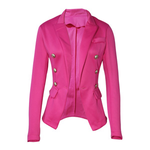 Private Label Button Risvolto di Grandi Dimensioni Donne Giacca Sportiva Giacca - Product Image 5