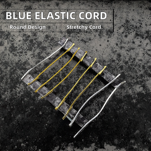 Cordones Elásticos Redondos de Poliéster y Goma Impresos en Azul de 3MM Personalizados con Extremos de Metal para Zapatos - Product Image 2