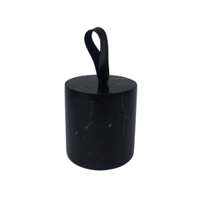 Bouchon <span class=keywords><strong>de</strong></span> <span class=keywords><strong>porte</strong></span> en marbre <span class=keywords><strong>de</strong></span> pierre naturelle avec poignée en PU, rond, noir/blanc, <span class=keywords><strong>décoratif</strong></span>, pour la maison ou le bureau - Product Image 2