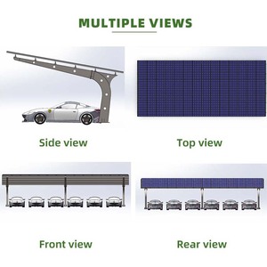 Système de carport solaire hors réseau pour 6 voitures, panneaux 24,78 kW, batterie 32 kWh pour une vie durable - Product Image 4
