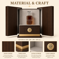 Caja de Madera de Lujo con Doble Puerta para Vino, Estuche Premium para Vino Tinto, Caja de Regalo de Madera MDF para Whisky y Licores