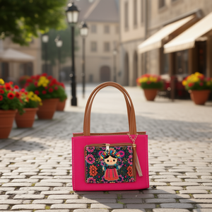 Borsa a Tracolla Vintage Stile Cartoon Lady Mayra Fiusha Fana con Decorazione a Nappine, Impermeabile in Poliestere, Manico Singolo per Donna - Product Image 2