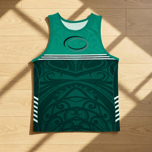 Maillot de rugby en gros, uniforme d'équipe, impression par sublimation, design personnalisé, polyester respirant, sans manches, fournisseur OEM - Product Image 1