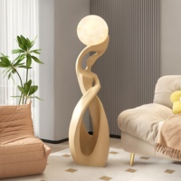 Lampe sculpturale de sol en résine Art Déco, motif femme abstraite de luxe, écologique, pour décoration de salon et meuble TV