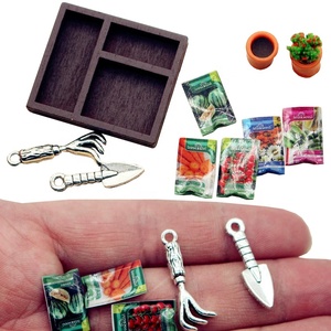 Ensemble de fournitures de jardinage miniature simulées, miniatures pour accessoires de maison de poupée, petites plantes en <span class=keywords><strong>pot</strong></span>, graines, ornements DIY - Product Image 1