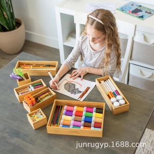 Bamboo Drawer Organizers Set 21-Piece Natural Wood <b>Storage</b> <b>Trays</b> for Jewelry Cosmetics Kitchen Desktop Organization - Product Image 4