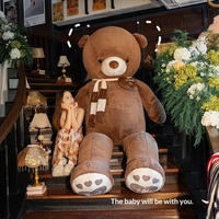 Ours en peluche extra large, grand ours en peluche, cadeau d'anniversaire, unisexe, polyester, coton PP, décoration de canapé de salon, jouets en peluche