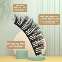 10 paires de faux cils synthétiques 3D multicouches de 25 mm, faits à la main, naturels, denses et bouclés