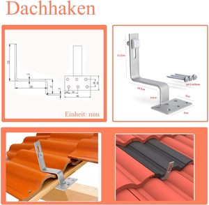 SceneX <span class=keywords><strong>solaire</strong></span> aluminium anodisé <span class=keywords><strong>solaire</strong></span> crochet Rail <span class=keywords><strong>panneau</strong></span> pinces toit support de montage système <span class=keywords><strong>Kit</strong></span> 1-4 pièces panneaux solaires kits de <span class=keywords><strong>fixation</strong></span> - Product Image 4