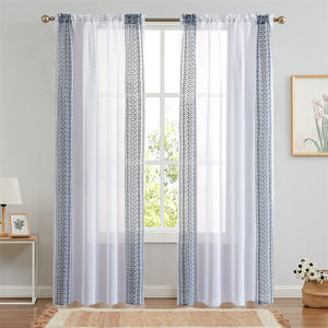 Rideau Boho à rayures en tissu semi-transparent 75 g/m² pour chambre à coucher personnalisée de luxe - Product Image 6
