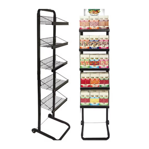 Tùy Chỉnh Siêu Thị Bán Lẻ <span class=keywords><strong>Snack</strong></span> Kẹo Món Tráng Miệng Thực Phẩm Mềm Uống Chai Bánh Quy Khoai Tây Chiên Dây Kim Loại Hiển Thị Giá Đứng - Product Image 4