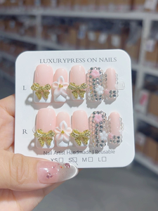 SHUANGYU <span class=keywords><strong>Faux</strong></span> Ongles en Acrylique Faits Main Couverture Complète Motif Floral 3D Feuille Perle en Relief Vente en Gros pour Manucure d'<span class=keywords><strong>Automne</strong></span> et Fêtes - Product Image 6