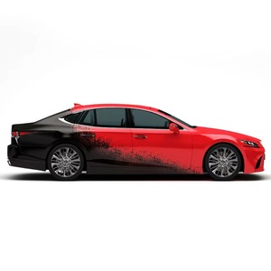 Film de protection pour voiture NIKO, personnalisé, de haute qualité, imperméable, brillant, rouge et noir, pour usage professionnel/luxe - Product Image 1