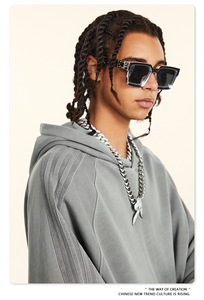 Vente en gros Sweat à capuche unisexe en molleton bouclette épais, personnalisable avec logo, embossé 3D, coupe oversize, effet vintage délavé, collection printemps - Product Image 5