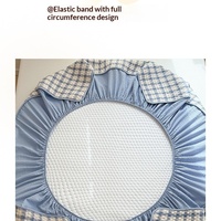 Pelapis Kasur Anti Air Anti Urine Bahan Katun Murni Ukuran Sesuai Pesanan, Tipe Wrinkle Yarn