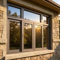 Ventana Corredera de Doble Cristal de Aluminio de Alto Rendimiento con Diseño Moderno, Adecuada para Balcones Residenciales