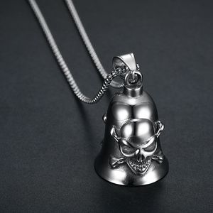 Yunnique-collar con colgante de calavera de acero inoxidable para hombre, cadena de 3mm, 61cm de longitud, estilo vintage, regalo, joyería - Product Image 1