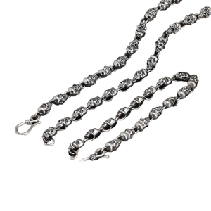 Collier chaîne crâne en argent sterling 925 pour homme, style punk, à porter au quotidien, bijoux chaîne à maillons en moissanite - Product Image 2