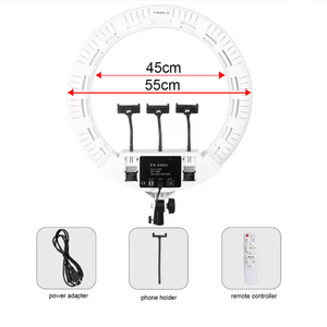 Lampe FS640, anneau lumineux de <span class=keywords><strong>22</strong></span> pouces pour diffusion en direct, photographie de beauté, maquillage, LED <span class=keywords><strong>FS</strong></span>-640II, éclairage de studio pour téléphone. - Product Image 3