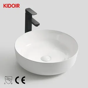 Kidoir最安値衛生磁器シンクラウンドテーブルトップ洗面台高級バスルームシンク
